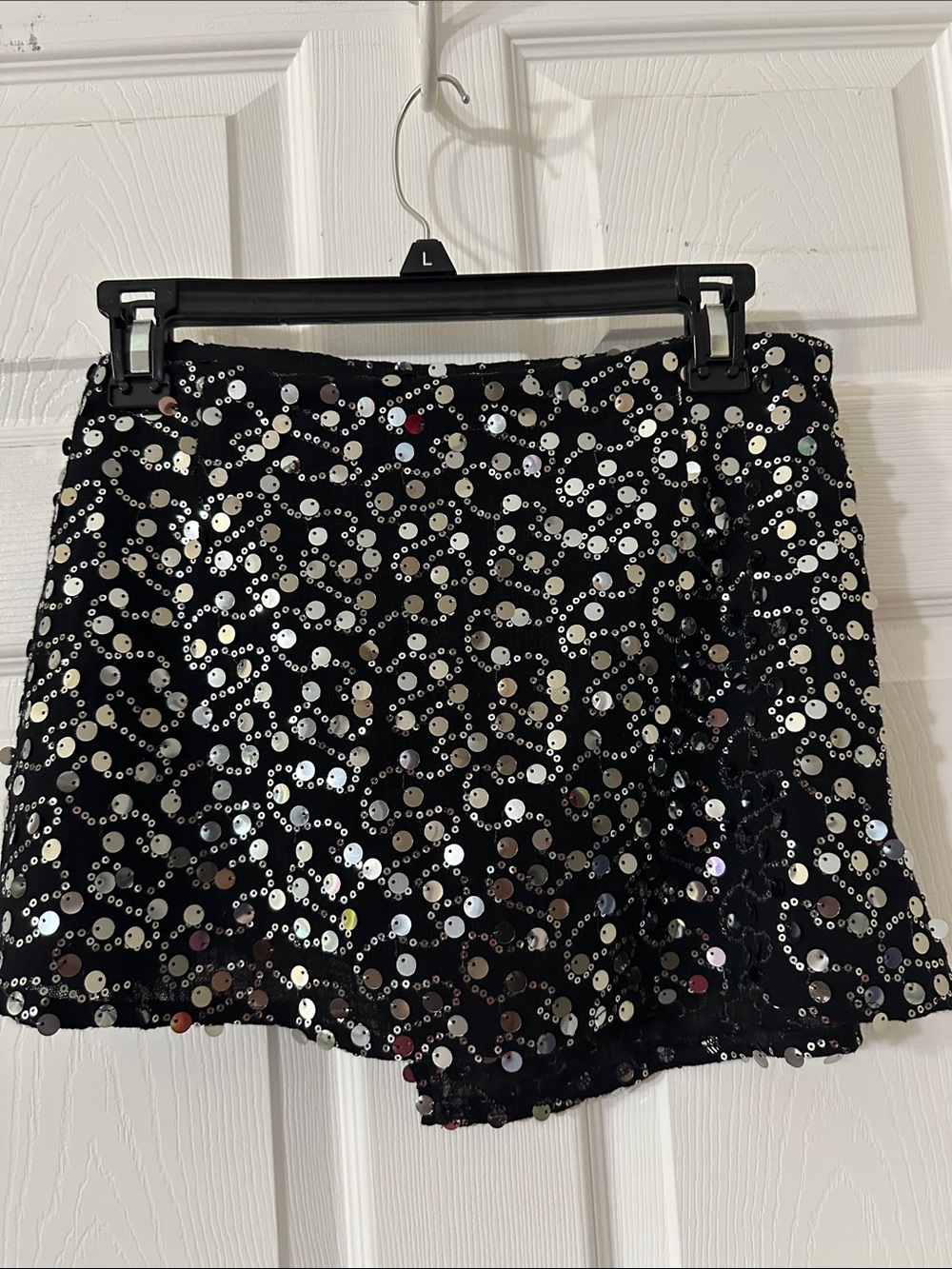 Emerson Lang Black Sequin Mini Skirt/Skort -Small - Picture 1 of 13